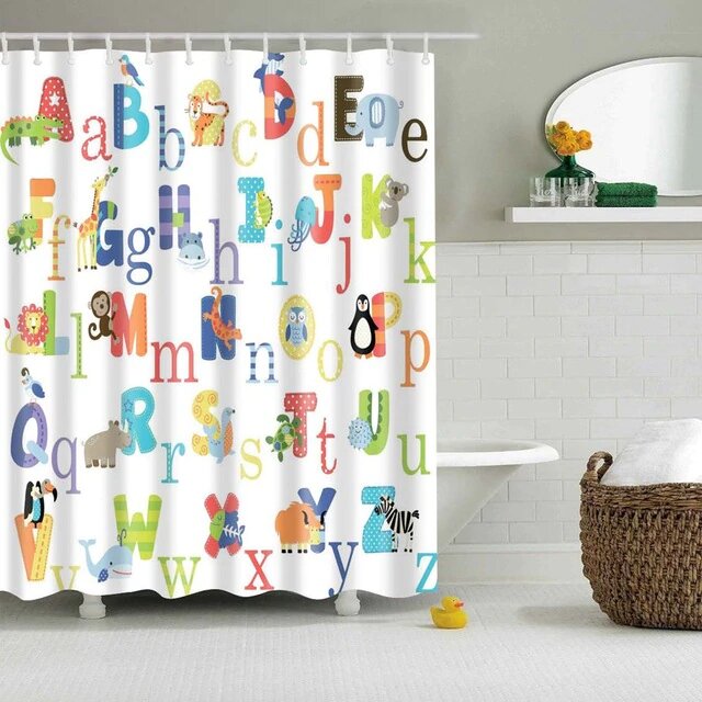 Dětský sprchový závěs s abecedou