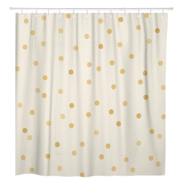 Béžový závěs se zlatými puntíky