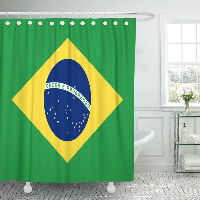 Sprchový závěs s brazilskou vlajkou
