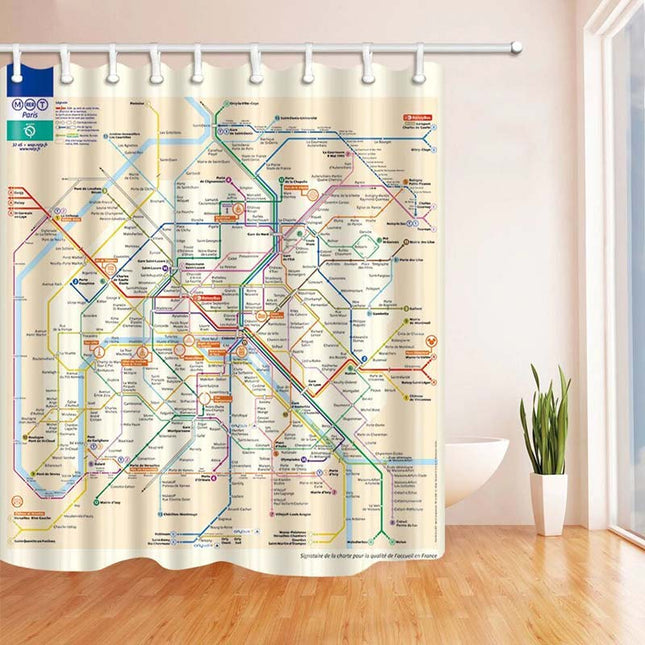 Sprchový závěs mapa pařížského metra