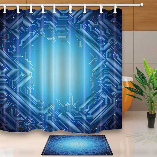 Sprchový závěs s motivem elektronického obvodu