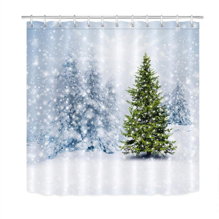 Sprchový závěs se zasněženým lesem