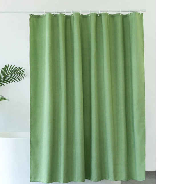 Jednobarevný khaki sprchový závěs z textilu