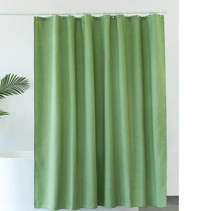 Jednobarevný khaki sprchový závěs z textilu