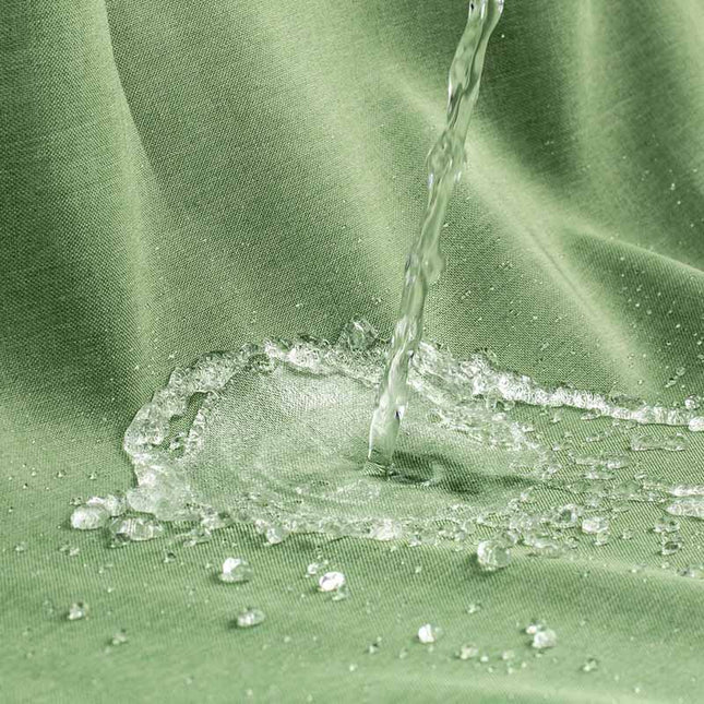 Jednobarevný khaki sprchový závěs z textilu