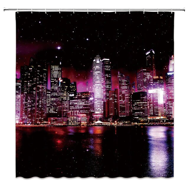 Sprchový závěs s panoramatem nočního města