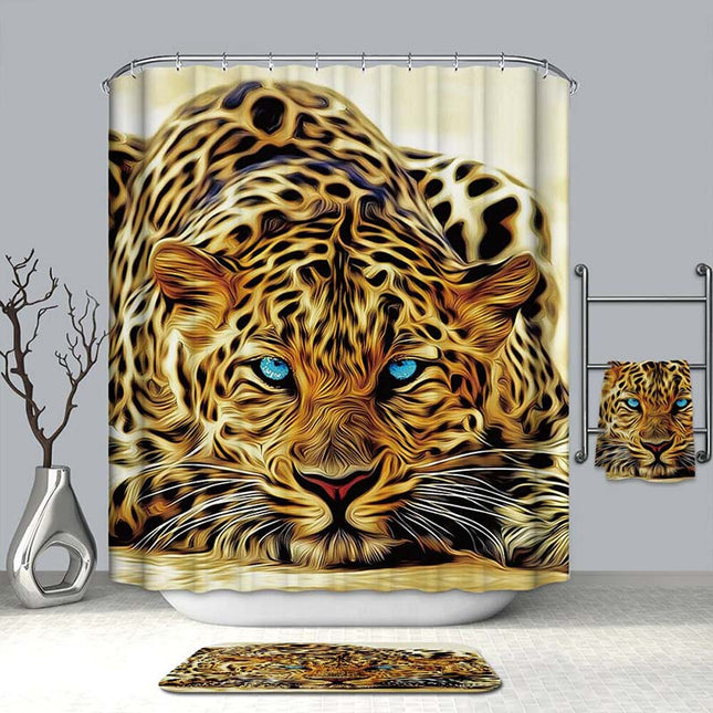 Sprchový závěs s pohledem leoparda