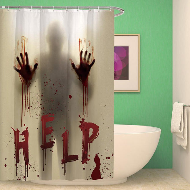 Hororový krvavý sprchový závěs na Halloween