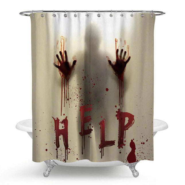 Hororový krvavý sprchový závěs na Halloween