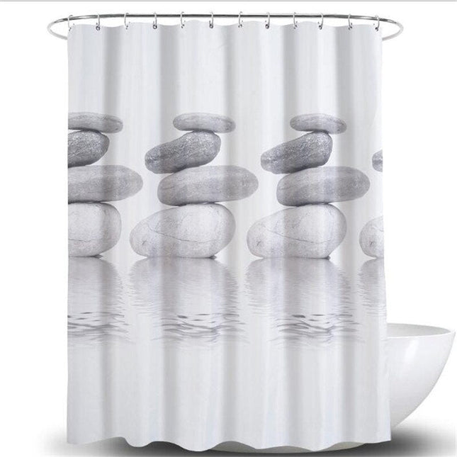 Zen sprchový závěs s oblázky
