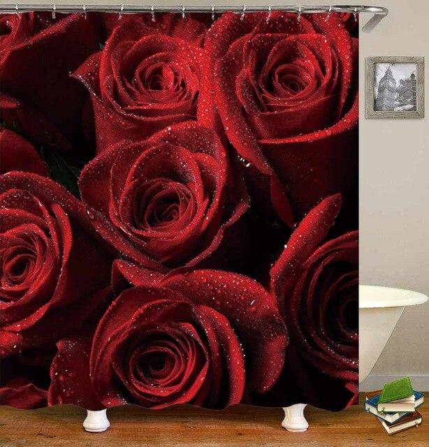 3D sprchový závěs s motivem růží