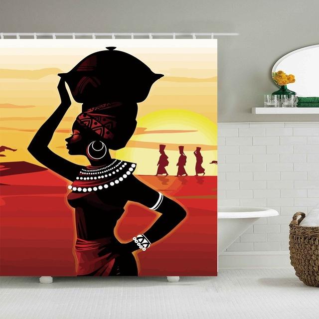 Sprchový závěs s africkým motivem ženy