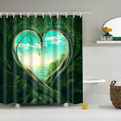 Sprchový závěs přírodní srdce v lese