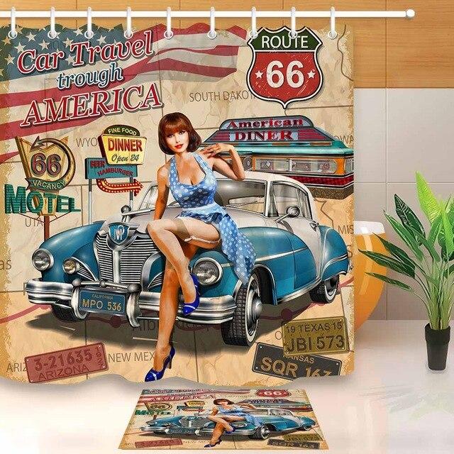Retro sprchový závěs styl 60. léta