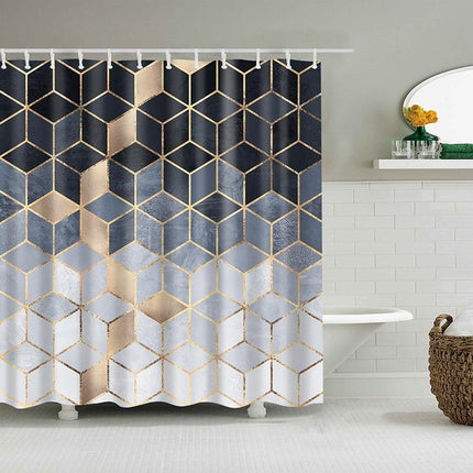 Umělecký sprchový závěs geometrický design