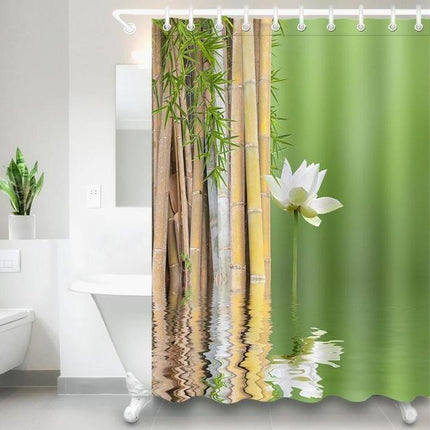 Sprchový závěs s motivem bambusu lotosu