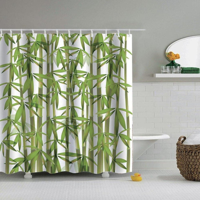 Poloprůhledný závěs do sprchy s bambusem