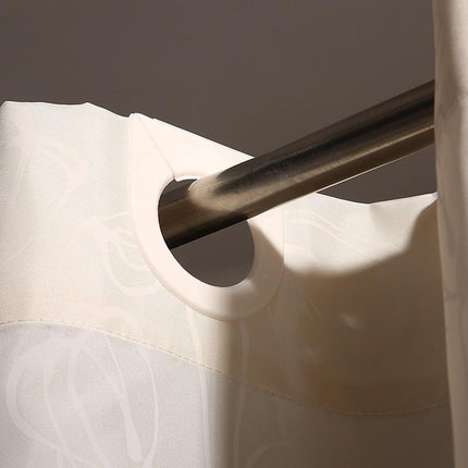 Světle béžový sprchový závěs s očky