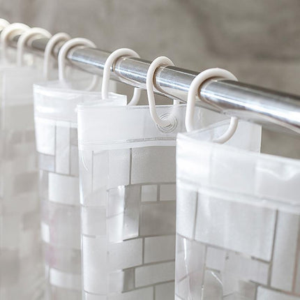 Průsvitný sprchový závěs se čtvercovým vzorem