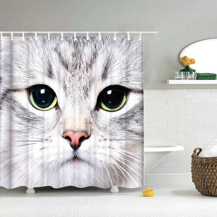 Sprchový závěs s bílou kočkou