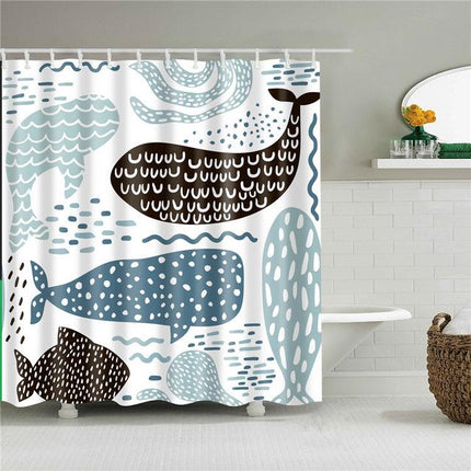 Designový sprchový závěs s velrybami
