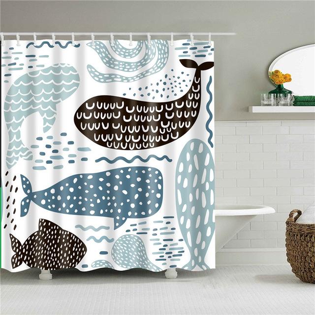 Designový sprchový závěs s velrybami