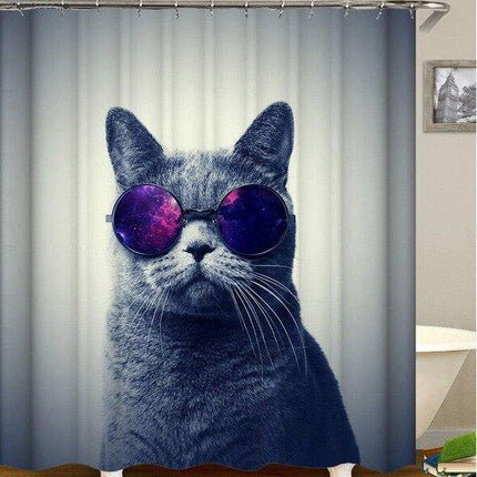 Vtipný sprchový závěs s kočkou