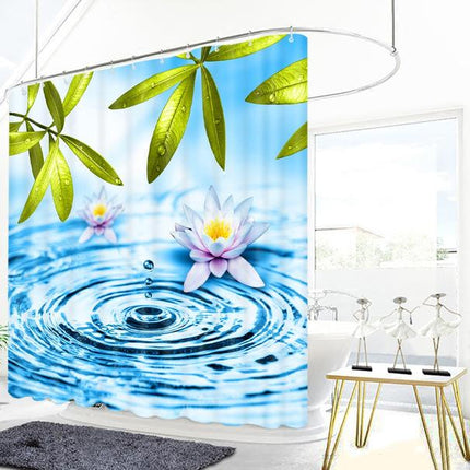 Sprchový závěs s kapkou vody a leknínem