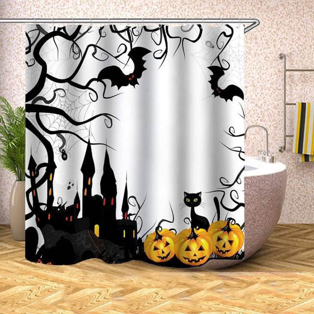 Sprchový závěs s halloweenským motivem dýní