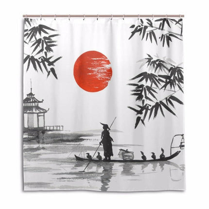Sprchový závěs s japonským motivem tuše