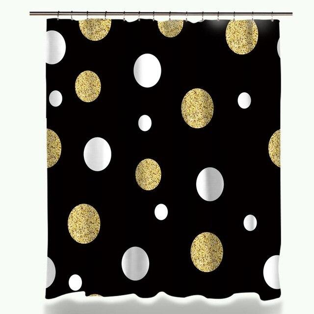 Černý sprchový závěs se třpytivými puntíky