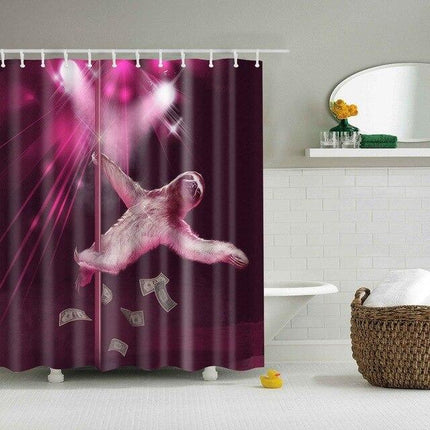 Vtipný závěs do sprchy tančící lenochod