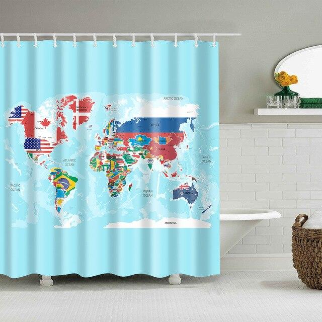 Sprchový závěs s mapou světa