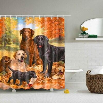 Sprchový závěs s malovanými psy