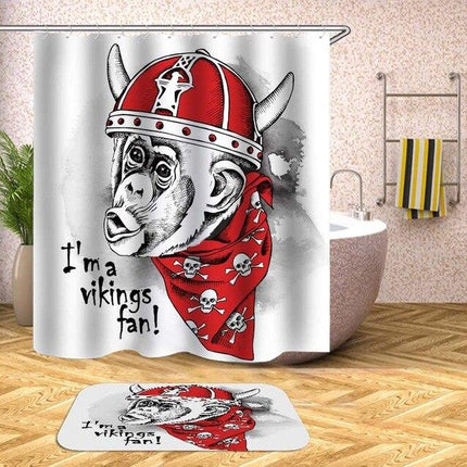 Sprchový závěs opice jako viking