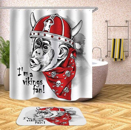 Sprchový závěs opice jako viking