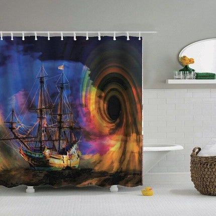 Sprchový závěs abstraktní vesmírná spirála