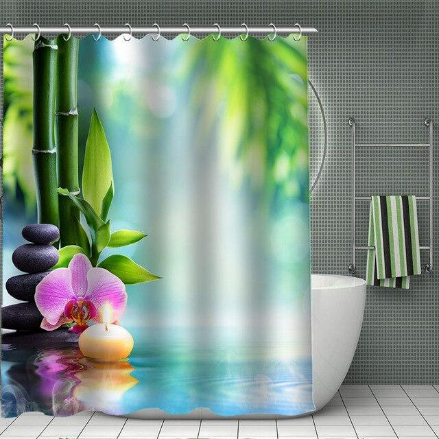 Zen sprchový závěs bambus a orchidej